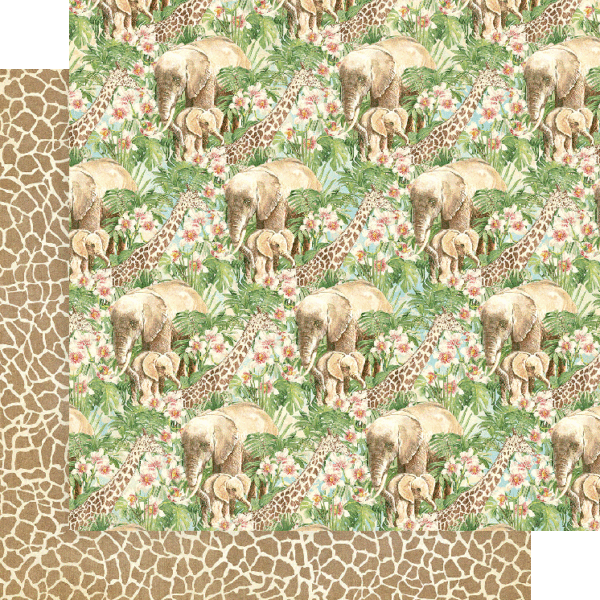 Wild & Free Collection Savanna Babies 12 x 12 Double-Sided Scrapbook Paper by Graphic 45