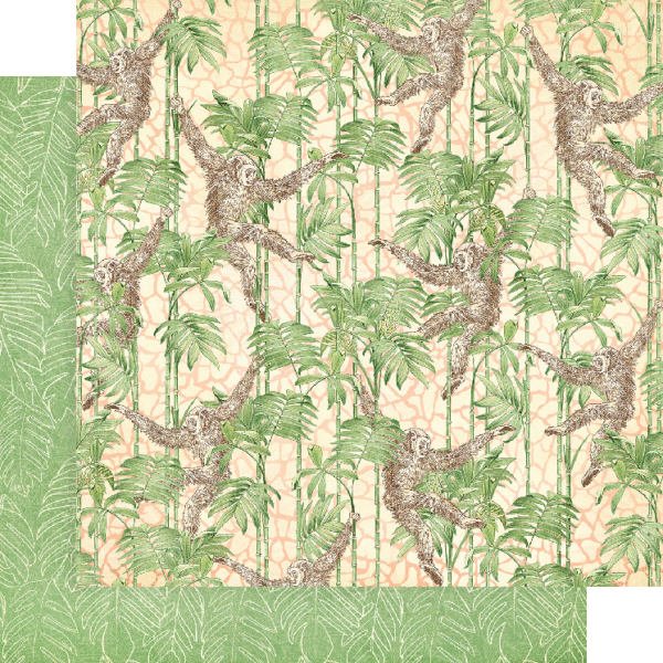 Wild & Free Collection Monkey Trouble 12 x 12 Double-Sided Scrapbook Paper by Graphic 45