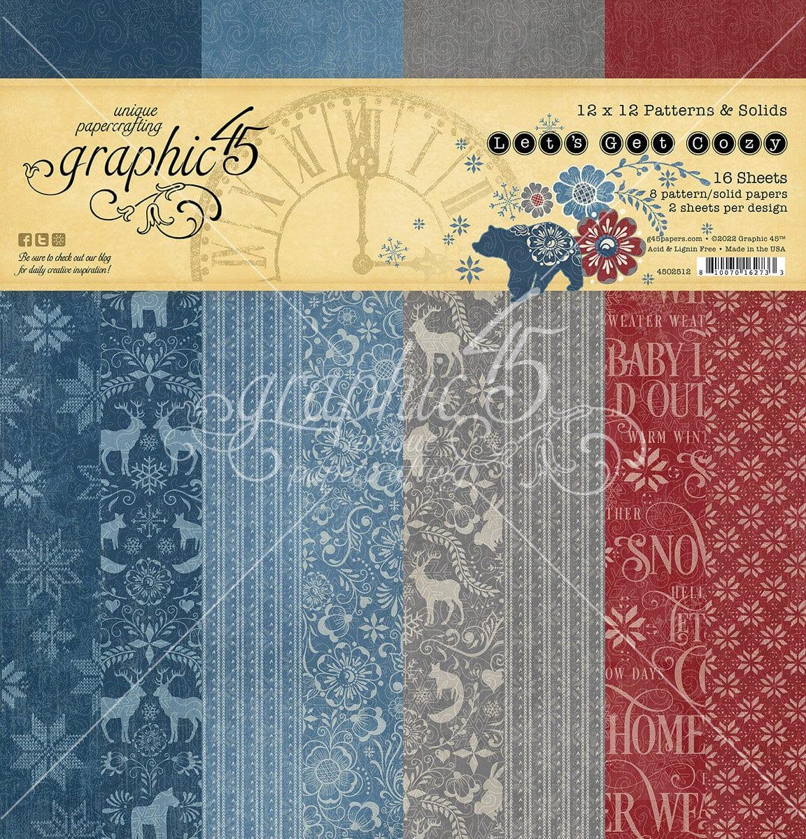 Let's Get Cozy Collection 12 x 12 Patterns & Solids Scrapbook Paper Pack by Graphic 45