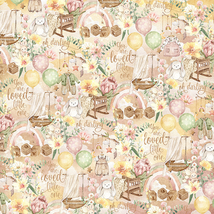 Little One Collection Oh Darling 12 x 12 Double-Sided Scrapbook Paper by Graphic 45