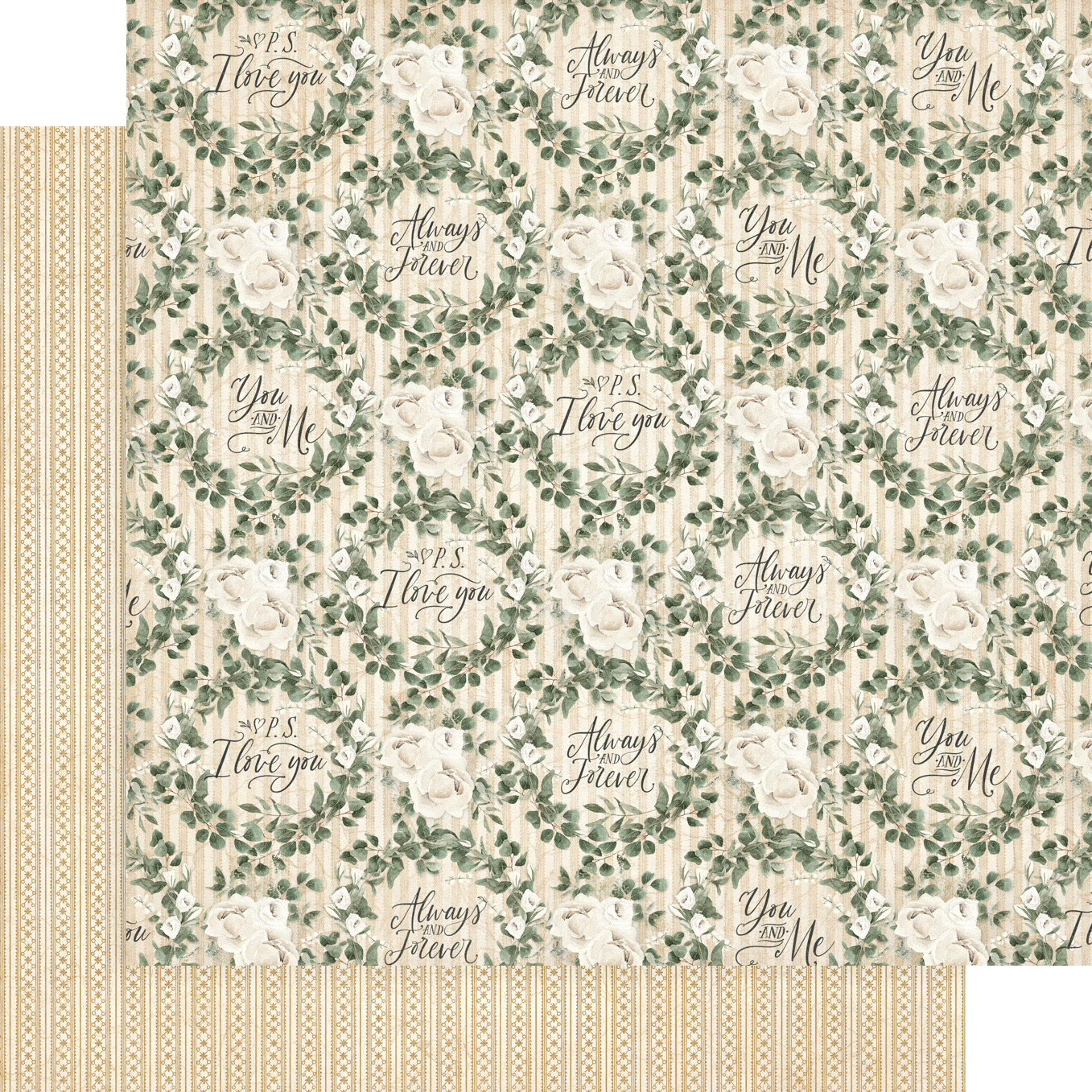 P.S. I Love You Collection You and Me 12 x 12 Double-Sided Scrapbook Paper by Graphic 45 - Scrapbook Supply Companies