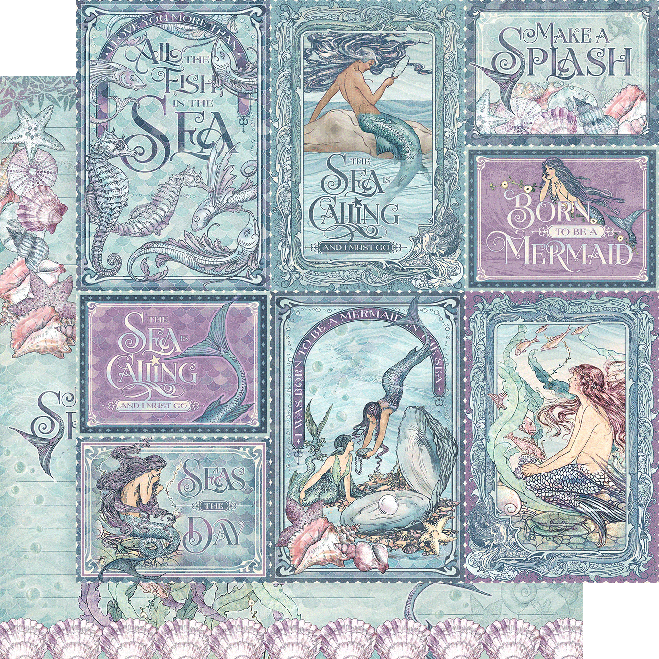 Make A Splash Collection The World Is Your Oyster 12 x 12 Double-Sided Scrapbook Paper by Graphic 45