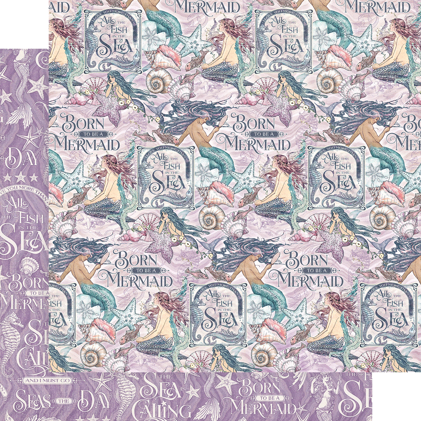 Make A Splash Collection Fantasy Cove 12 x 12 Double-Sided Scrapbook Paper by Graphic 45 - Scrapbook Supply Companies
