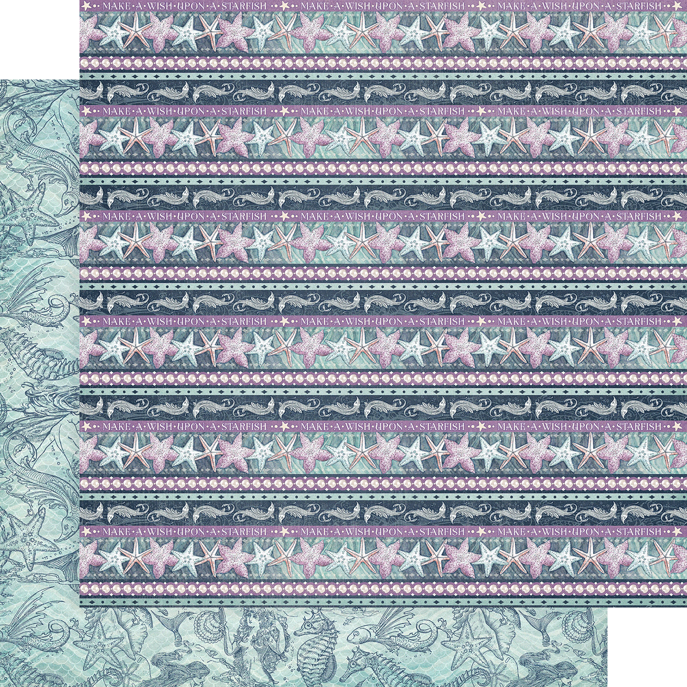 Make A Splash Collection Wish Upon A Starfish 12 x 12 Double-Sided Scrapbook Paper by Graphic 45