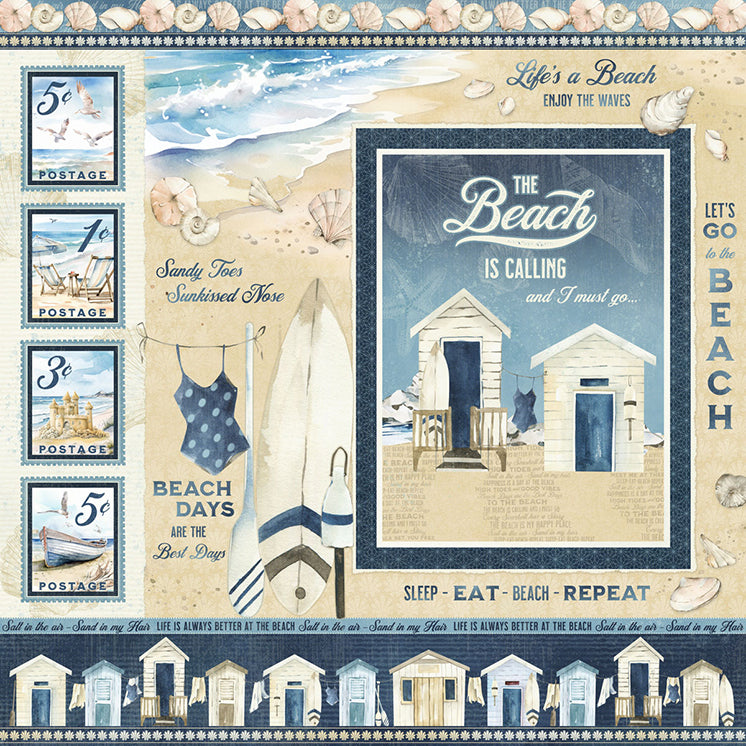 The Beach is Calling Collection The Beach is Calling 12 x 12 Double-Sided Scrapbook Paper by Graphic 45