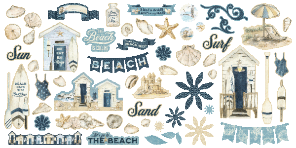 The Beach is Calling Collection 4x8 Scrapbook Ephemera by Graphic 45