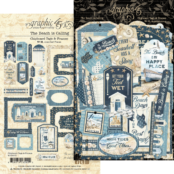 The Beach is Calling Collection Scrapbook Tags & Frames by Graphic 45