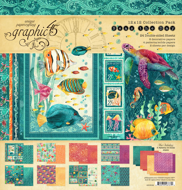 Seas The Day 12 x 12 Scrapbook Collection Pack by Graphic 45 - 24 Papers