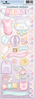 Family Collection Baby Girl 5x12 Watercolor Scrapbook Sticker Sheet by Paper House Productions