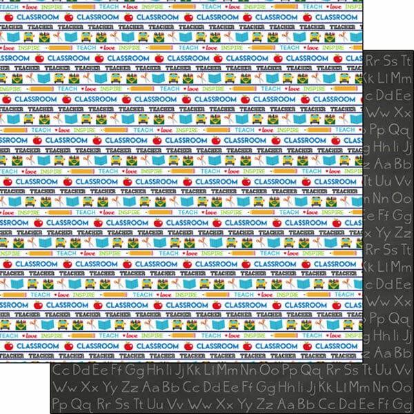 Occupation Collection Teacher Images 12 x 12 Double-Sided Scrapbook Paper by Scrapbook Customs