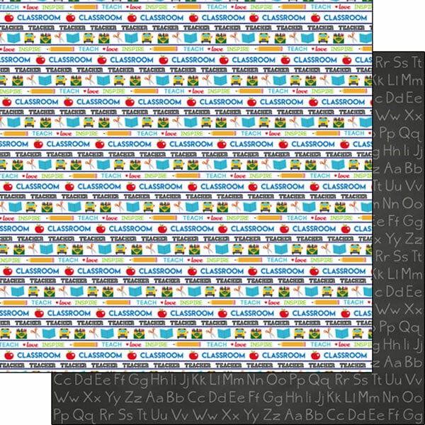 Occupation Collection Teacher Images 12 x 12 Double-Sided Scrapbook Paper by Scrapbook Customs - Scrapbook Supply Companies
