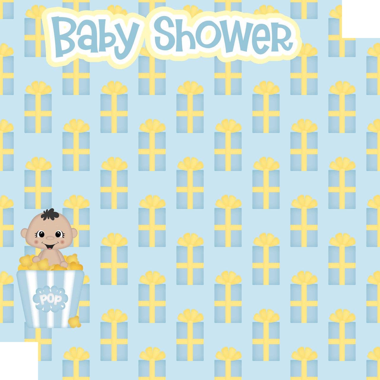 Ready To Pop Collection Baby Shower Boy 12 x 12 Double-Sided Scrapbook Paper by SSC Designs