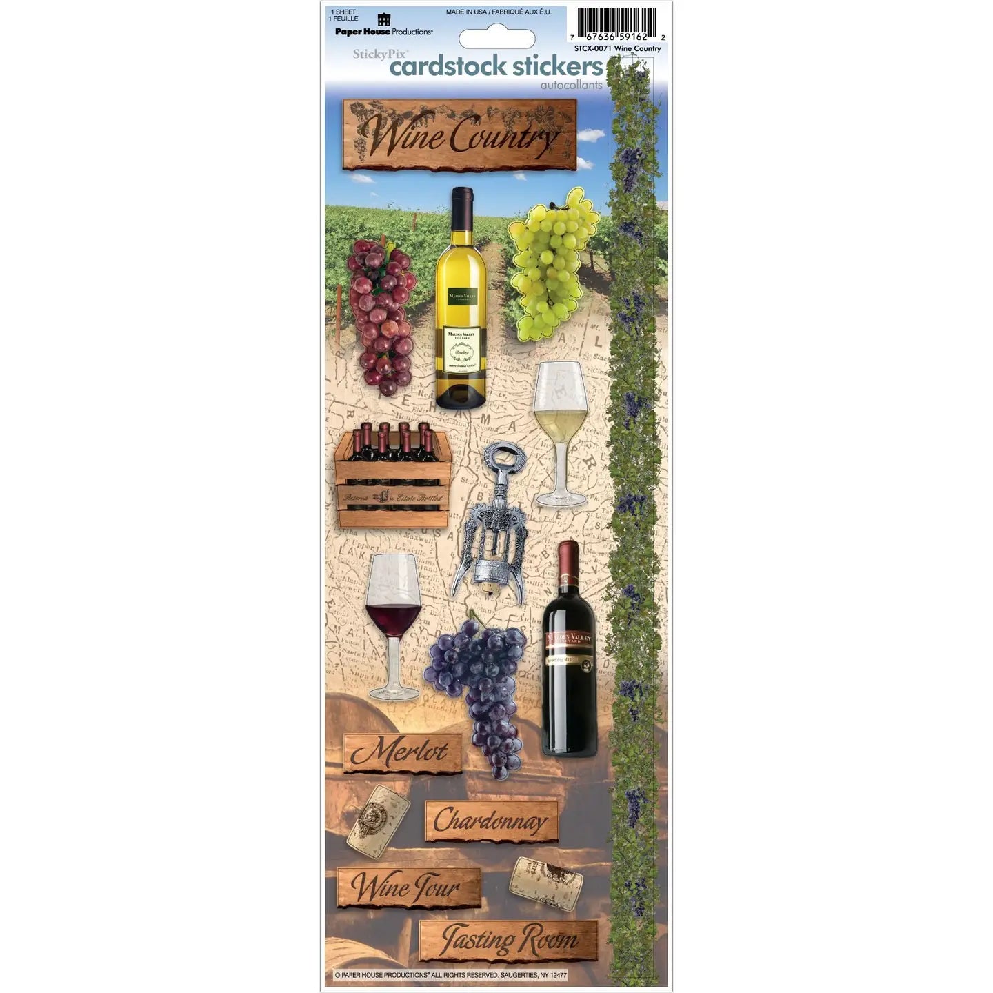 Wine Country Collection  4.5 x 13 Cardstock Sticker by Paper House Productions