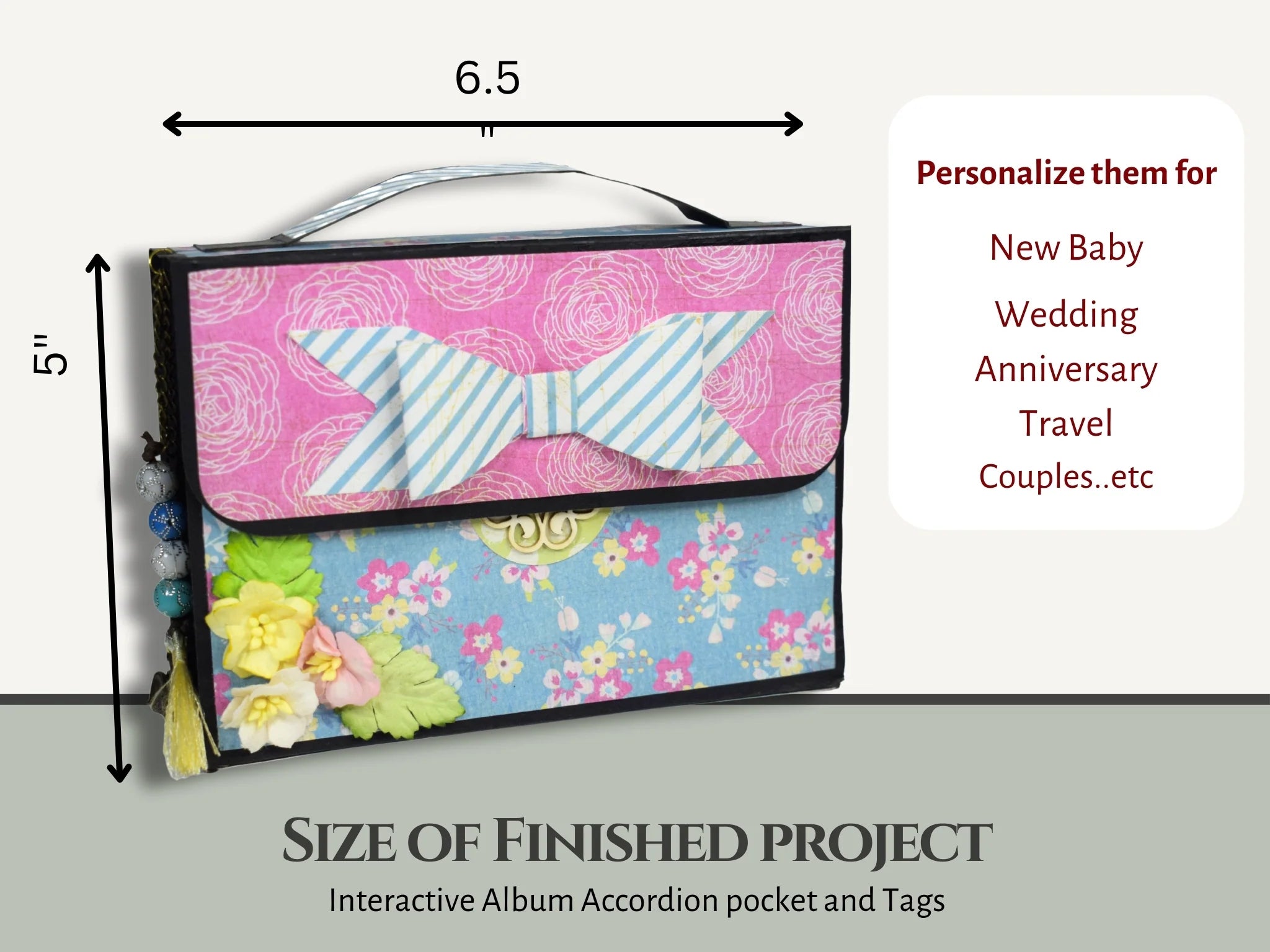 Easy Albums Collection Frame Accordion Inserts Handbag Scrapbook Kit by CrafTreat - Set of 2 Albums