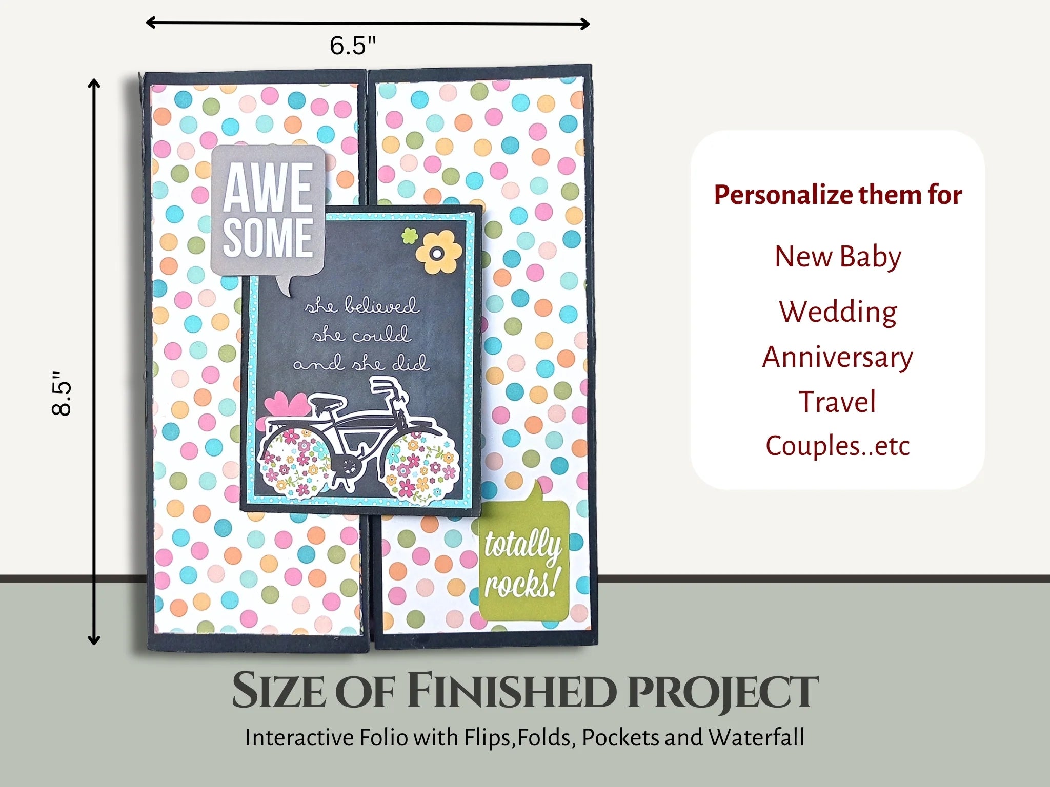 Easy Albums Collection Gate Fold Folio Scrapbook Kit by CrafTreat - Ivory