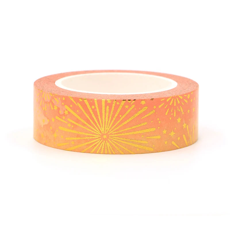 TW Collection Tropical Sunrise Gold Foiled Washi Tape by SSC Designs - 15mm x 30 Feet