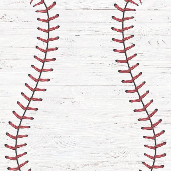 Wood Sports Collection Baseball White Wood 12 x 12 Double-Sided Scrapbook Paper by Scrapbook Customs - Scrapbook Supply Companies