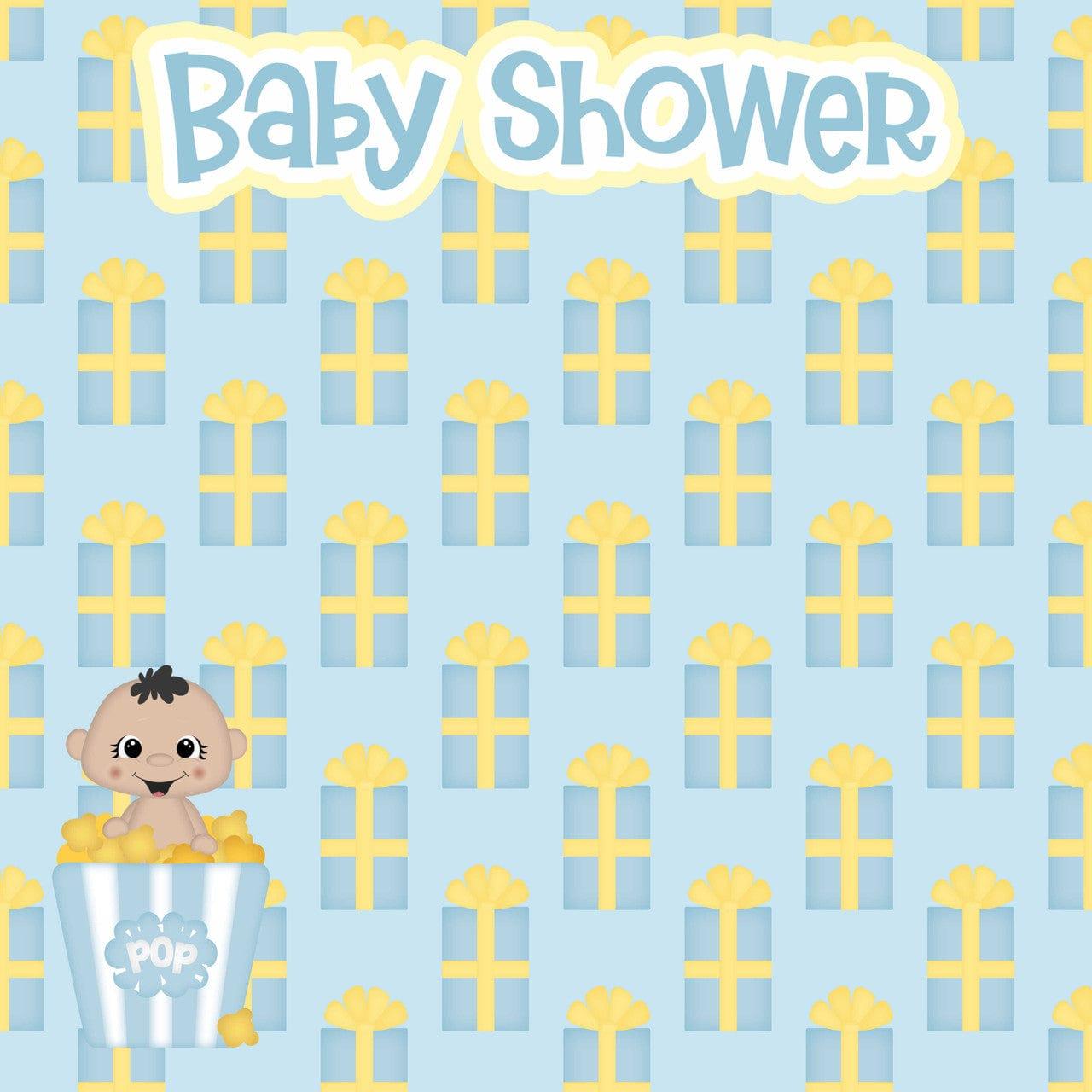 Ready To Pop Collection Baby Shower Boy 12 x 12 Double-Sided Scrapbook Paper by SSC Designs - Scrapbook Supply Companies