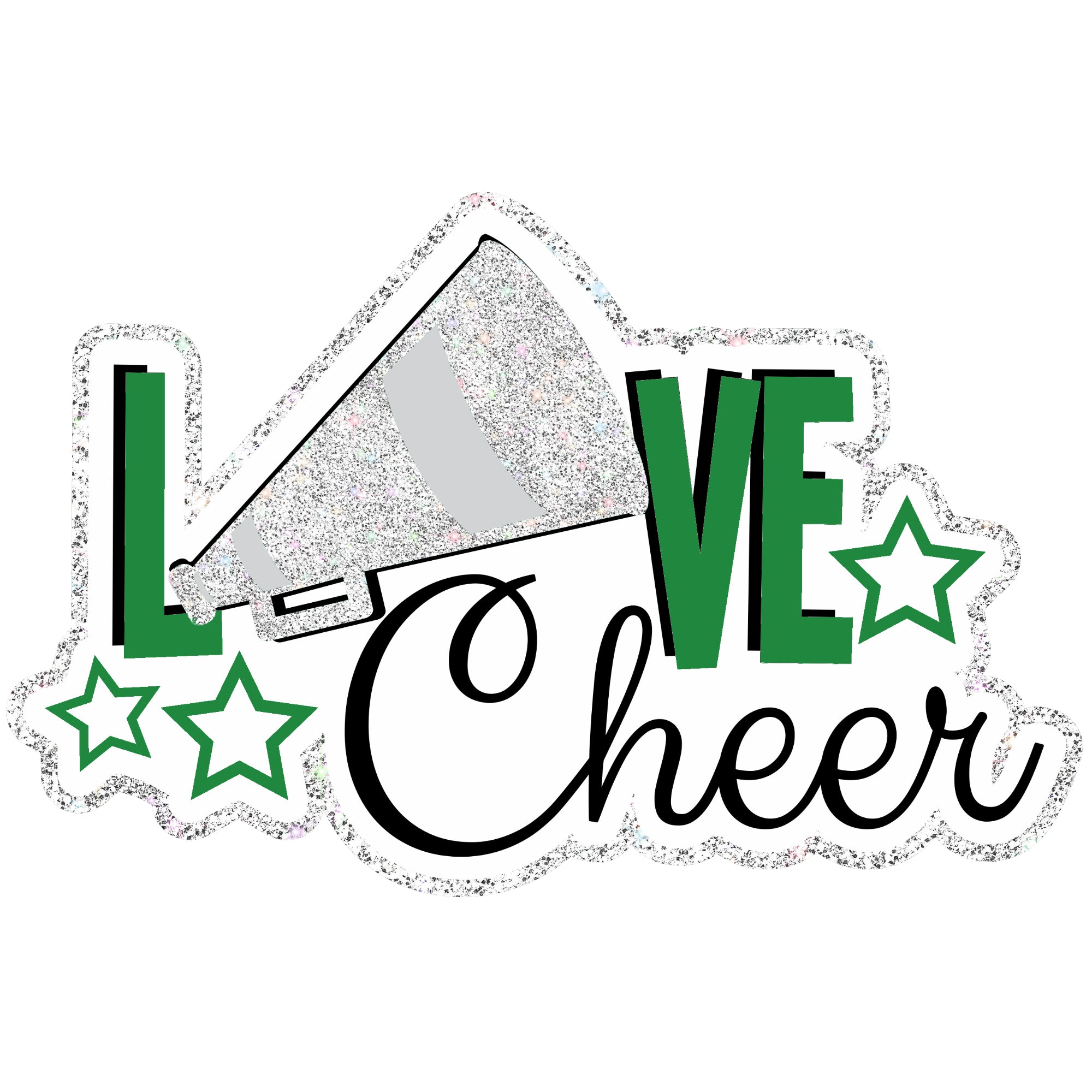 Love Cheer Custom Color Title 6.5 x 4.5 Fully-Assembled Laser Cut Scrapbook Embellishment by SSC Laser Designs