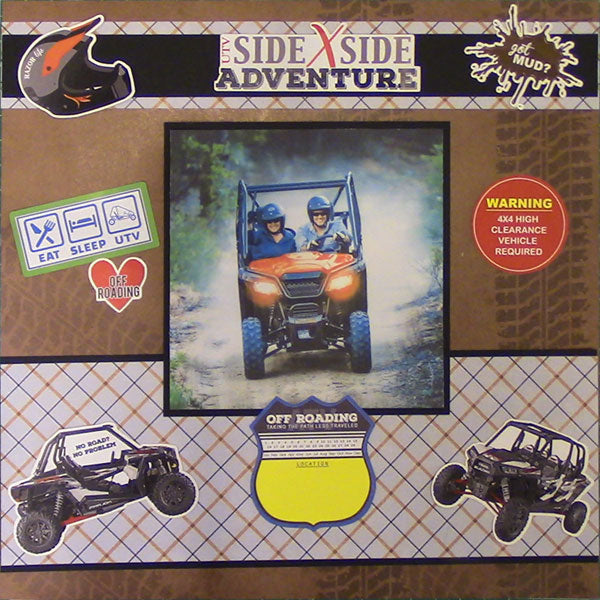 ATV Collection Side by Side Adventure 6 x 12 Scrapbook Sticker Sheet by Scrapbook Customs