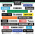 Word Bits Collection Running 6x6 Scrapbook Sticker Sheet by Scrapbook Customs