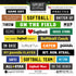 Word Bits Collection Softball 6x6 Scrapbook Sticker Sheet by Scrapbook Customs