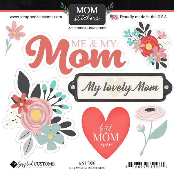 Mother's Day Collection Me & My Mom 6x6 Scrapbook Sticker Sheet by Scrapbook Customs