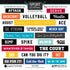 Word Bits Collection Volleyball 6x6 Scrapbook Sticker Sheet by Scrapbook Customs