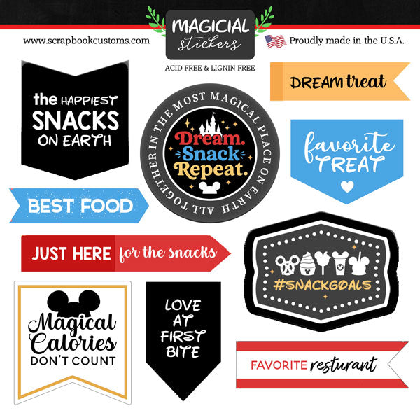 Magical Day of Fun Collection Magical Word 6 x 6 Scrapbook Sticker Sheet by Scrapbook Customs