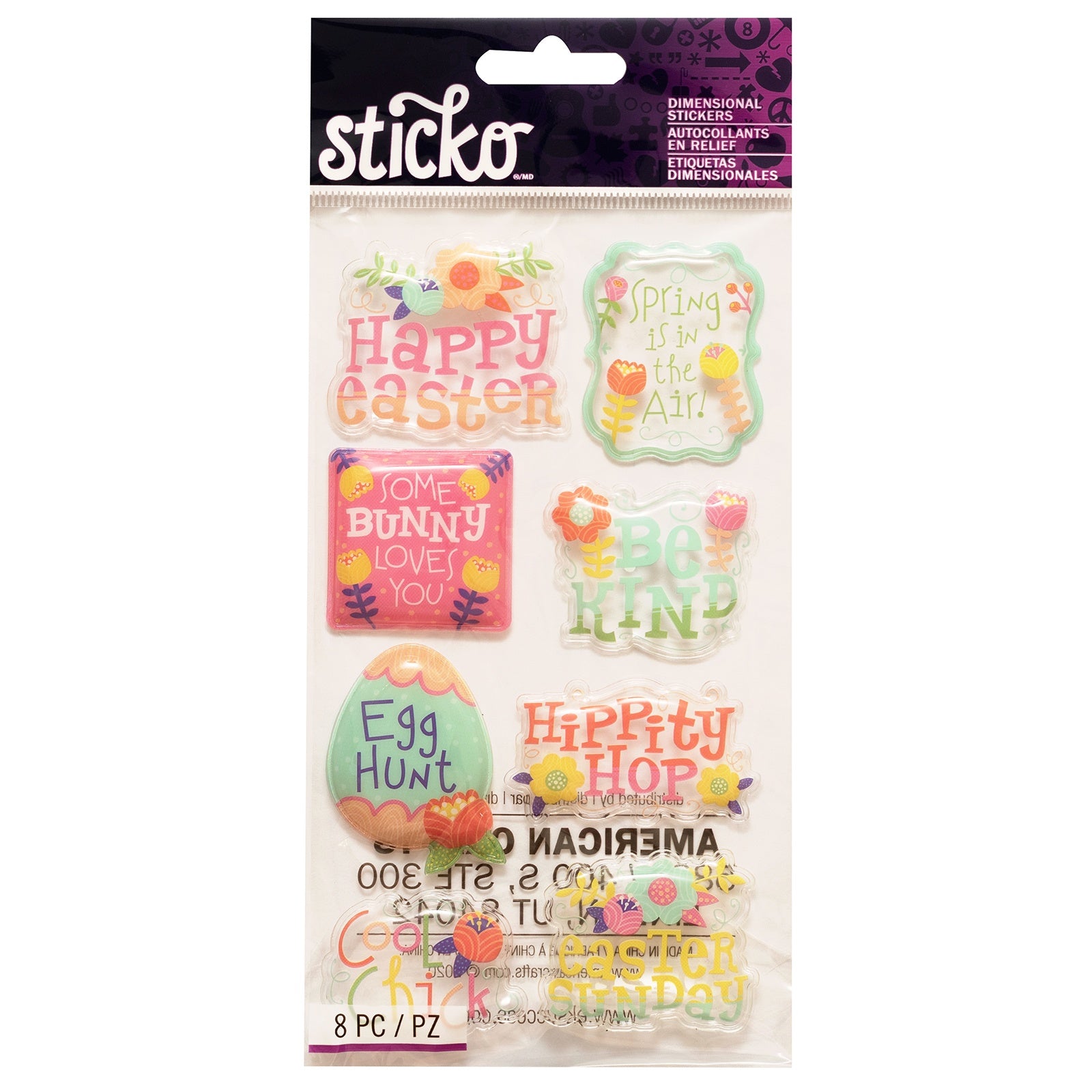 Easter Collection Easter Bubble Sentiments 4 x 7 Dimensional Scrapbook Sticker Sheet by Sticko