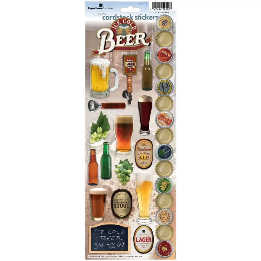 Beer Collection  4.5 x 13 Cardstock Sticker by Paper House Productions