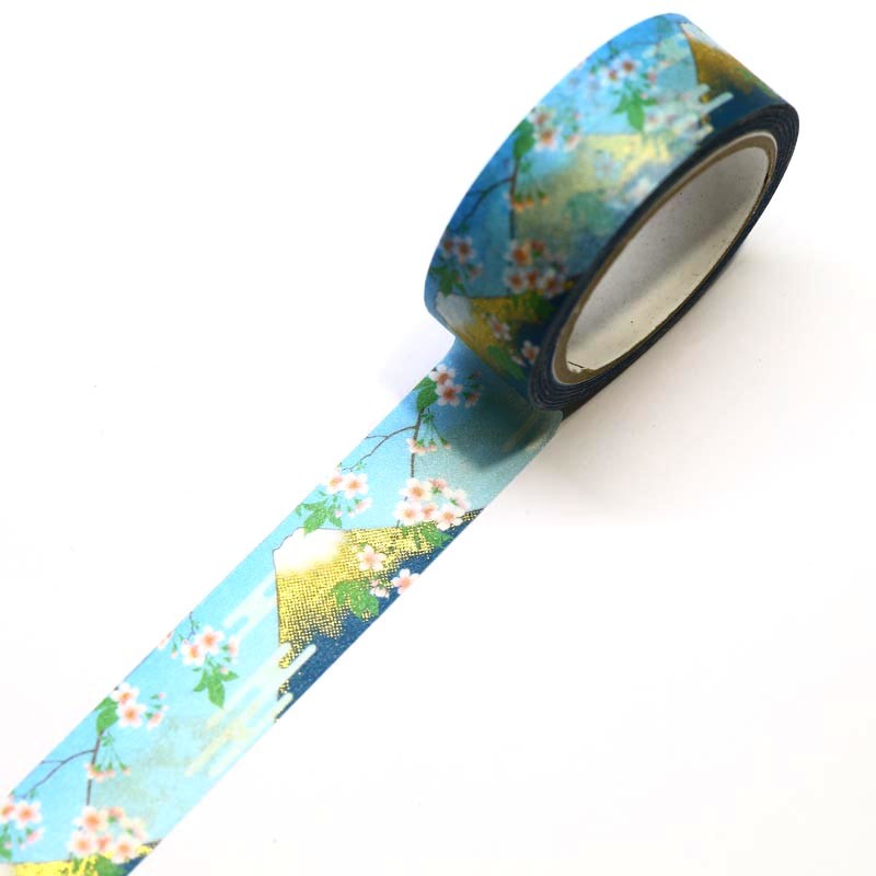World Travel Collection Mount Fuji Gold Foil Decorative Washi Tape - 15mm x 7m