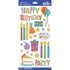 Birthday Collection Happy Birthday Party 4 x 7 Glitter Scrapbook Sticker Sheet by Sticko