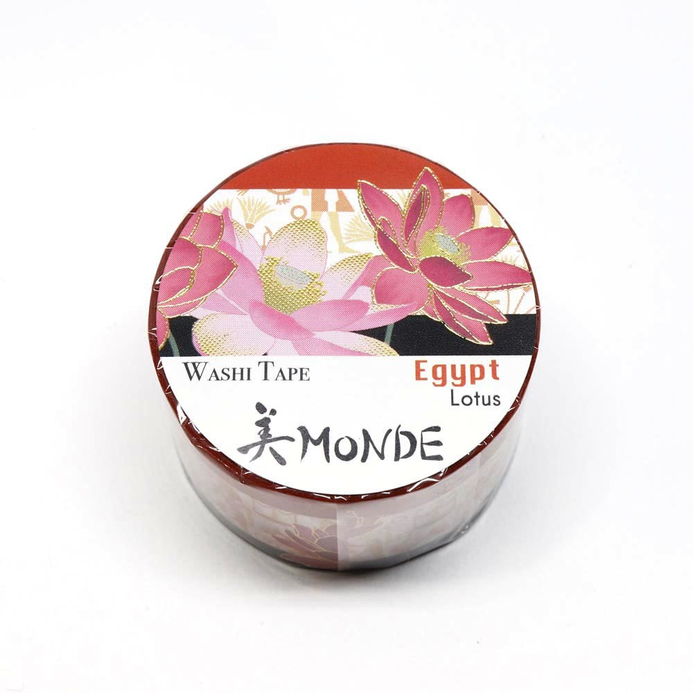 World Travel Collection  Egypt Lotus Gold Foil Decorative Washi Tape - 25mm x 5mm