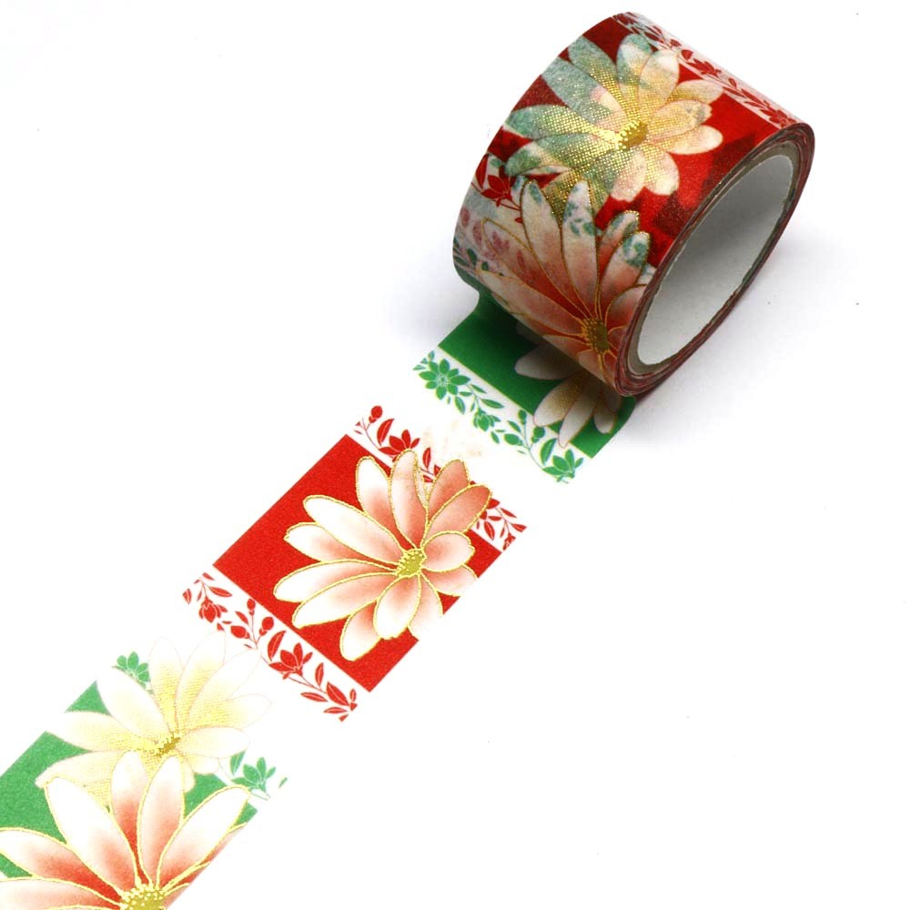 World Travel Collection  Italy Daisy Gold Foil Decorative Washi Tape - 25mm x 5mm