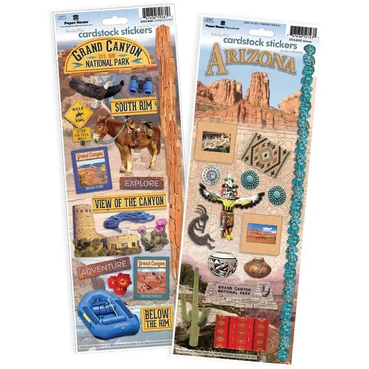 National Parks Collection Arizona & Grand Canyon (2) 5 x 12 Cardstock Sticker Value Pack by Paper House Productions - Scrapbook Supply Companies