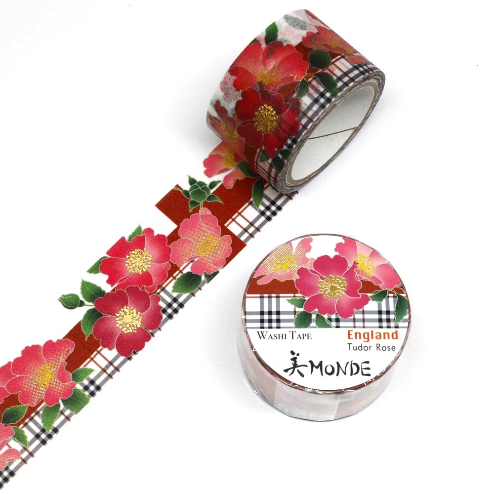 World Travel Collection  England Tudo Rose Gold Foil Decorative Washi Tape - 25mm x 5mm