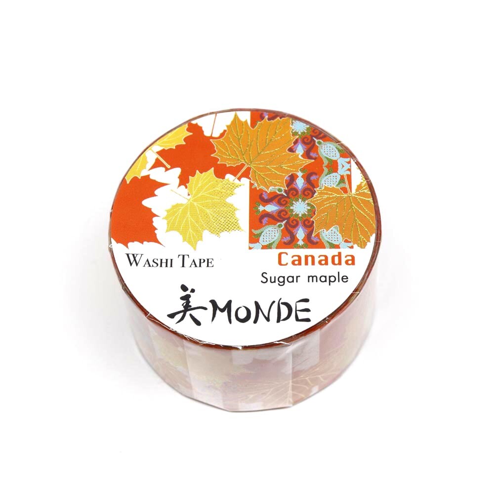 World Travel Collection  Canada Sugar Maple Gold Foil Decorative Washi Tape - 25mm x 5mm