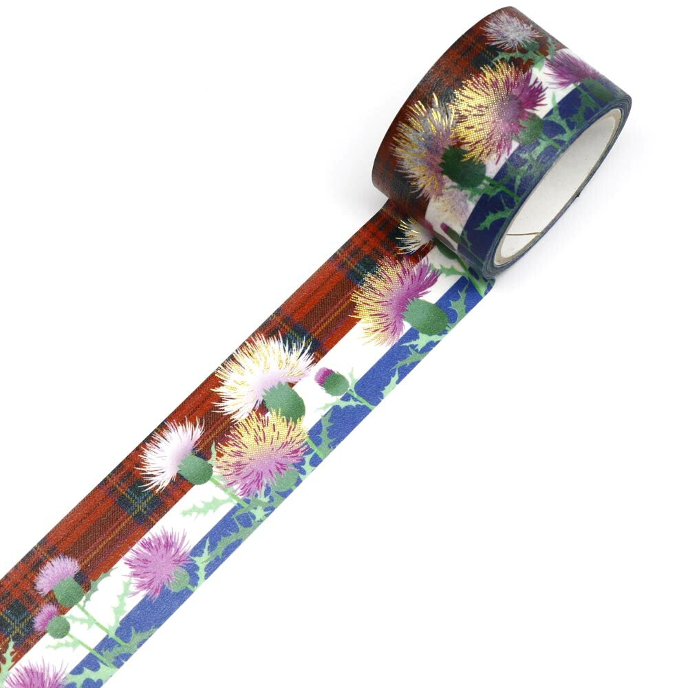 World Travel Collection  Scotland Thistle Gold Foil Decorative Washi Tape - 25mm x 5mm