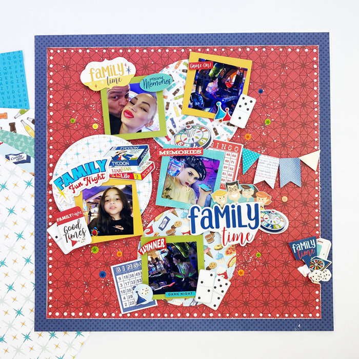 Family Night 12 x 12 Scrapbook Collection Kit by Carta Bella - 13 Pieces