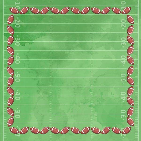 Watercolor Sports Collection Football 12 x 12 Double-Sided Scrapbook Paper by Scrapbook Customs - Scrapbook Supply Companies