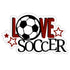Love Soccer Custom Color Title 6.5 x 4.5 Fully-Assembled Laser Cut Scrapbook Embellishment by SSC Laser Designs