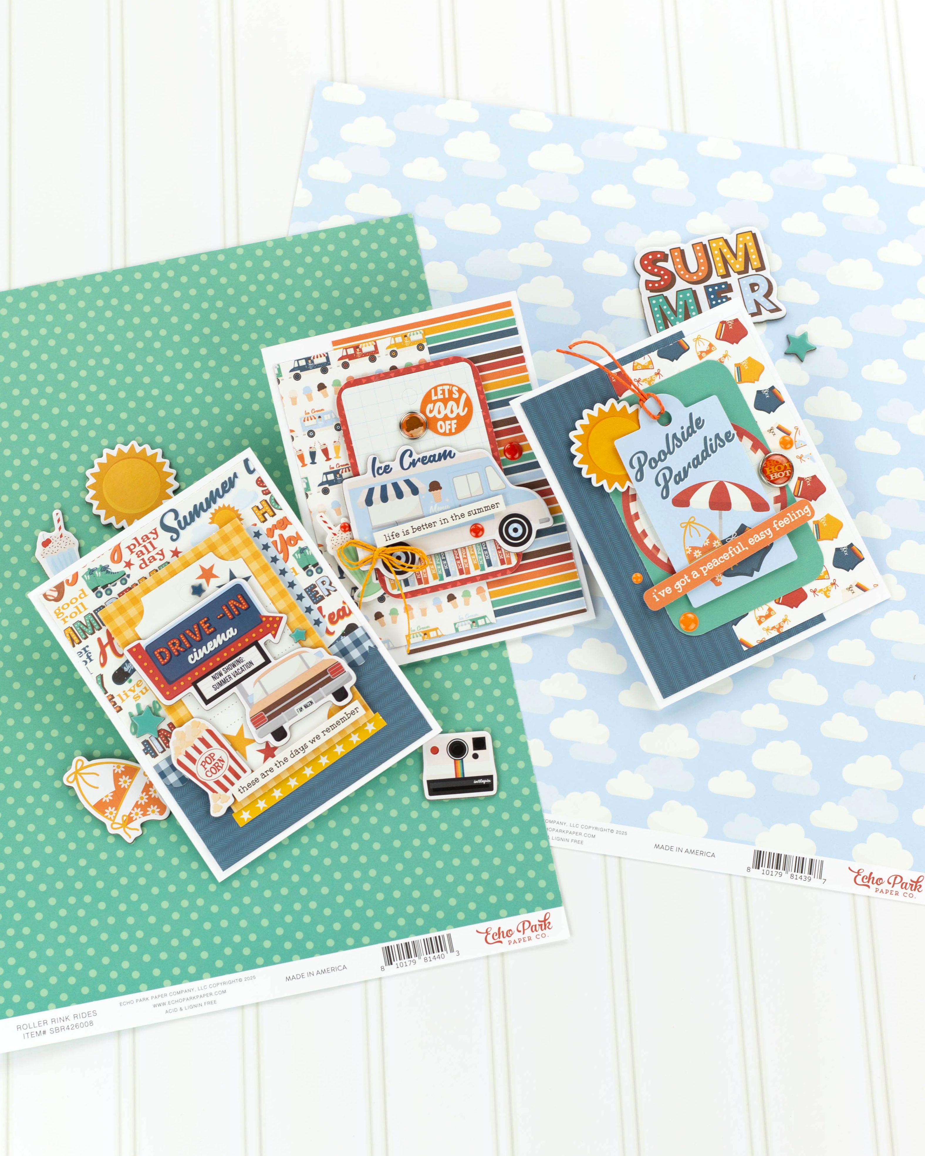 Summer Break Scrapbook Paper & Sticker Collection Kit by Echo Park Paper - 13 Pieces