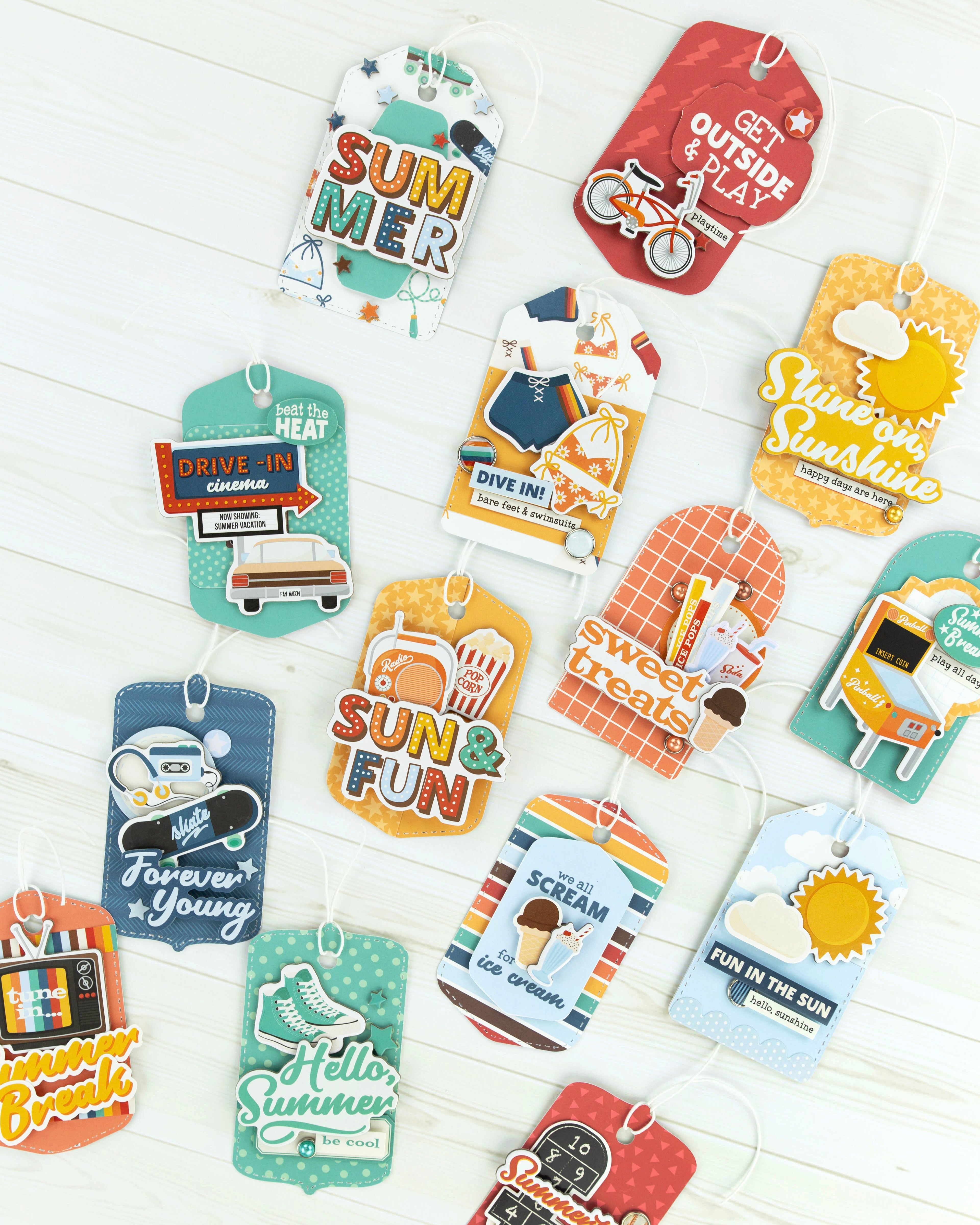 Summer Break Scrapbook Paper & Sticker Collection Kit by Echo Park Paper - 13 Pieces