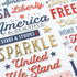 Thickers Collection 6 x 12 Flags & Frills Patriotic Phrases Scrapbook Stickers by American Crafts - 2 Sheets