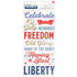Thickers Collection 6 x 12 Flags & Frills Patriotic Phrases Scrapbook Stickers by American Crafts - 2 Sheets