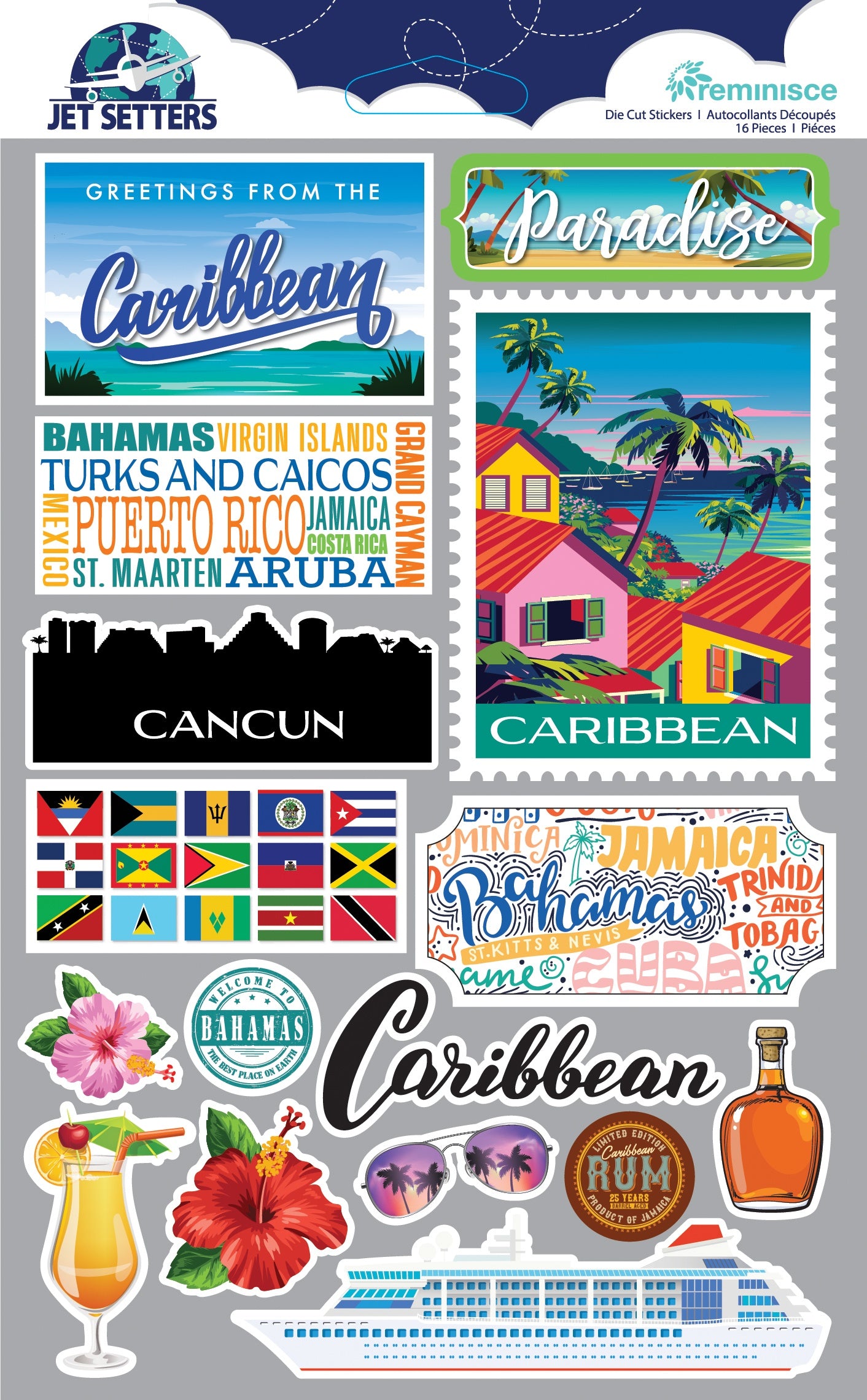 Jetsetters World Collection Caribbean 4.5 x 7 Scrapbook Embellishment by Reminisce