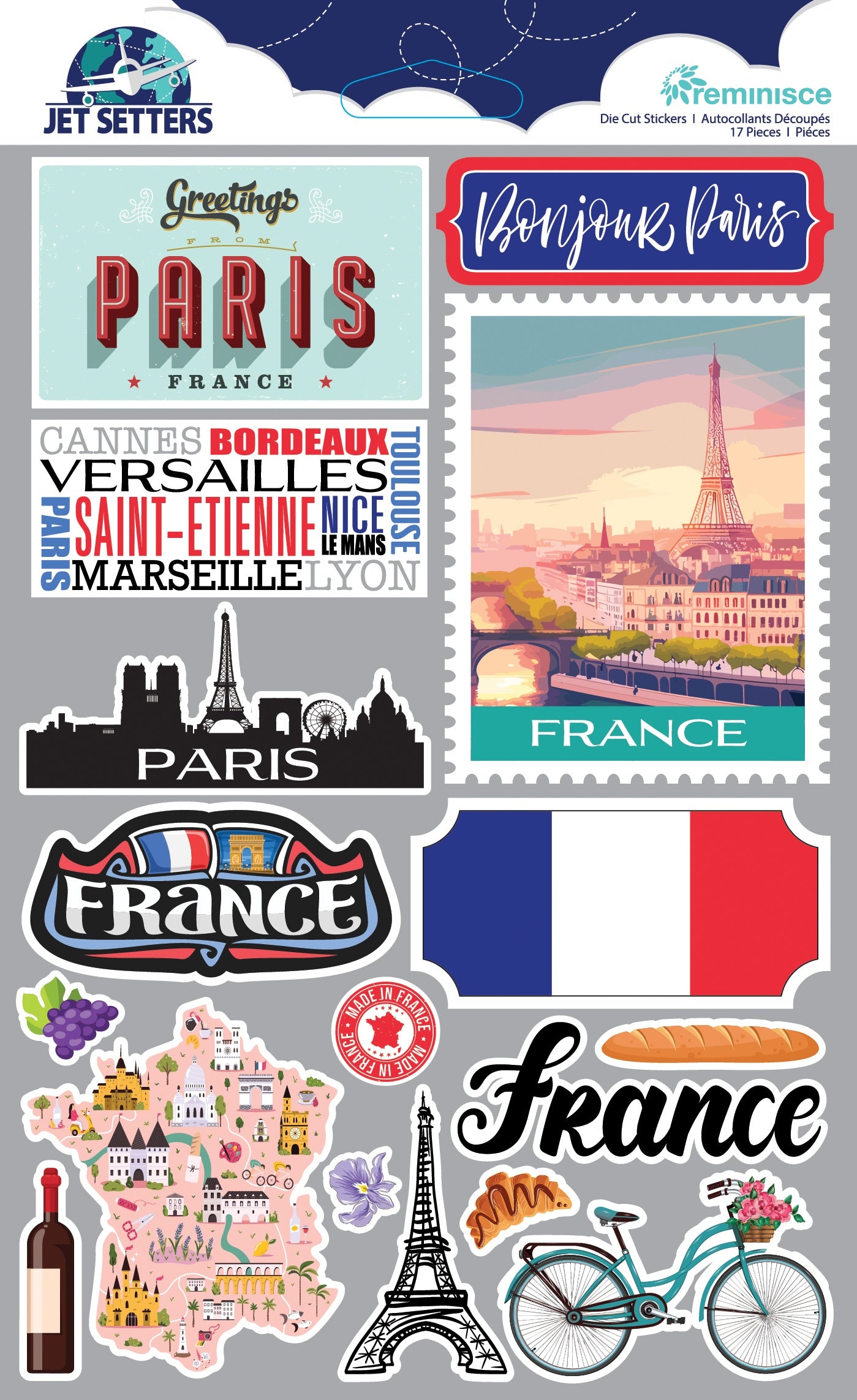 Jetsetters World Collection Paris, France 4.5 x 7 Scrapbook Embellishment by Reminisce