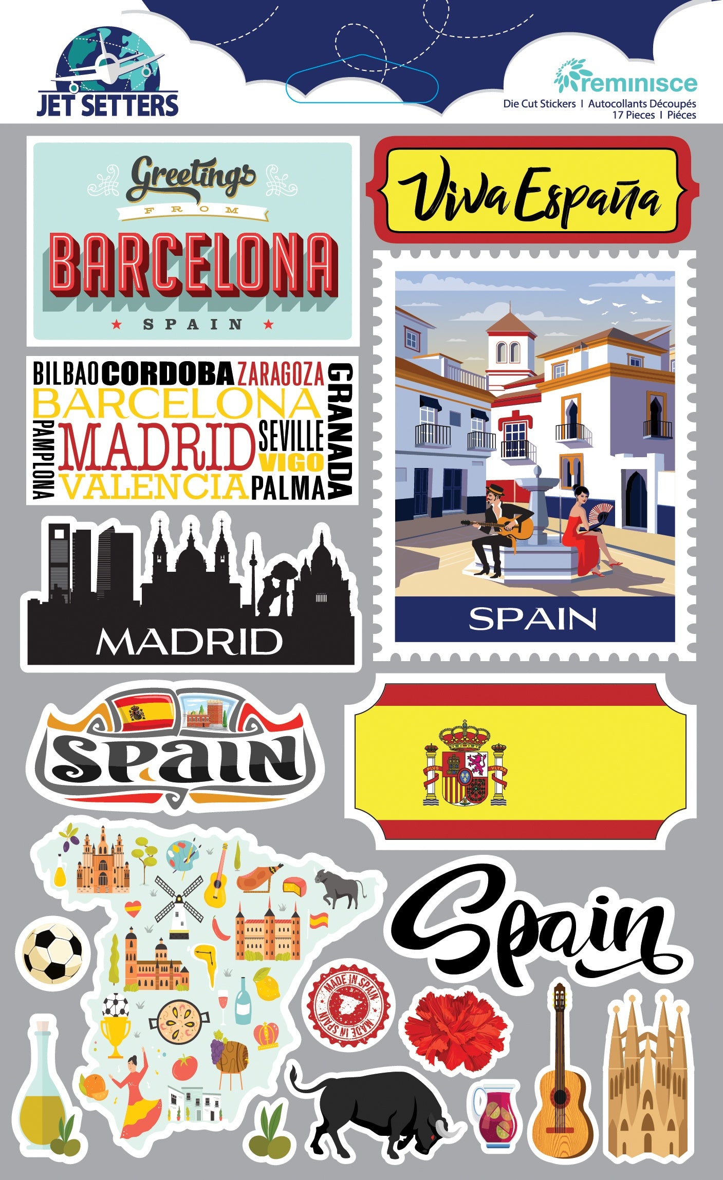 Jetsetters World Collection Barcelona, Spain 4.5 x 7 Scrapbook Embellishment by Reminisce