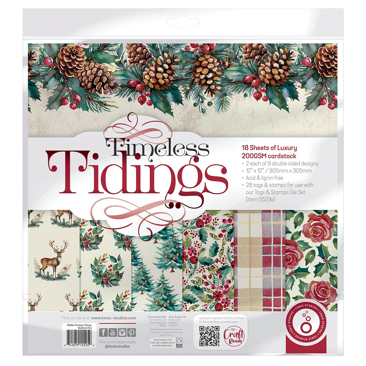 Timeless Tidings 12 x 12 Scrapbook Collection Kit by Tonic Studios - 18 Papers